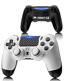 RUIZHI Wireless Controller für PS4 - Controller für Playstation 4 kompatibel mit PC/Pro/Slim, Gamepad Joystick mit Turbo/Dual-Vibration/6-Achsen Gyro Sensor/Touchpanel [1 Pack, Weiß]