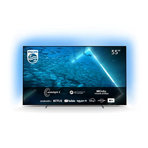 Philips 55OLED707/12 55 Zoll (139 cm) Fernseher 4K OLED TV | Ambilight, UHD & HDR10+ | 120 Hz | Dolby Vision & Dolby Atmos | Mehrzimmer DTS Play-Fi | Google Assistant & Alexa kompatiblen