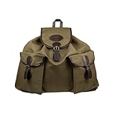 EUROHUNT Jagdrucksack 3, Wanderrucksack, Stoffrucksck mit Lederapplikationen, Rucksack aus 100% Wasserabweisender Baumwolle, ca. 27 Liter Fassungsvermögen