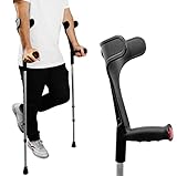 Pepe - Krücken für Erwachsene (x2 Stück), Unterarmgehstützen, Orthopädische Gehstützen Schwarz - Made in Europe