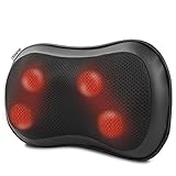 RENPHO Massagekissen mit Wärmefunktion, Geschenke für Frauen, Shiatsu Massagegerät mit 3 Geschwindigkeiten für Nacken, Rückenmassagegerät mit Rotierenden Massageköpfen Tiefknetmassage