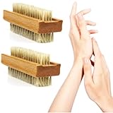 XYTAHDM 2Pcs Nagelbürste Holz Feste Starke Borsten Nagelreinigungsbürste Nail Brush Handwaschbürste Fingerbürste Schrubbbürste zum Reinigen von Dreck, Schmutz unter den Nägel Pflegebürste