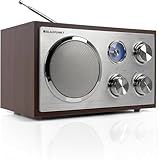 Blaupunkt RXN 19 WN Retro Radio, UKW FM Küchenradio, einfache Bedienung, Radio klein, Analog Tuner, USB-Port 2.0, SD Kartenleser, Antenne, Holz-Gehäuse, Nostalgie-Radio mit Netz-Kabel, Walnuss