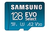 Samsung EVO Select microSD-Karte + SD-Adapter, 128 GB, Speicherkarte für Smartphone und Tablet, UHS-I U3, Full HD, 130 MB/s Lesen, MB-ME128KA/EU