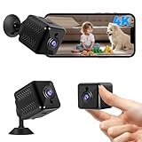 Mini Kamera, 4K HD WLAN Überwachungskamera Innen, Sicherheitskamera Live Übertragung Handy APP, 2,4 GHz Wi-Fi Indoor Kamera, Home und Baby Monitor, mit Bewegungsmelder, Cloud Speicher, Nachtsicht