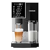 Cecotec Superautomatische Kaffeemaschine Cremmaet Compactccino Black Silver, 19 Bar, Thermoblock-System, frisch gemahlene Bohnen Plug&Play, 150 g Kaffeebohnentank Mühle, 1,1 L Wassertank, 400 ml Milch