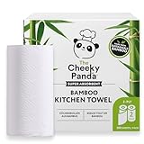 The Cheeky Panda Küchenrolle Bambus 200 Blatt | 2-Lagig Papierhandtücher | 2 Rollen | Super Saugfähig und Nachhaltig