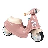 Smoby - Scooter Pink - Strandscooter, mit mechanischem Zündschlüssel, Lenkblockierung und Flüsterrädern, Laufrad für Kinder ab 18 Monate
