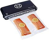 Amazon Basics Vakuumierer, 30 cm Naht + 10 Vakuumierbeutel, Schwarz