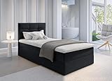 AXLIVING Stauraumbett 120x200 cm Geceteni Boxspringbett Schwarz