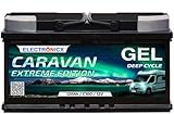 Gel Batterie 12V 120Ah Caravan Extreme Edition Solarbatterien Gel-Technologie 12V Akku Solar, Solarbatterie Bootsbatterie Wohnmobile, Wohnwagen 120 Ah