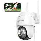 COOAU 2K Überwachungskamera Aussen | Innen, WLAN IP Kamera​ mit Personenerkennung, Farbige Nachtsicht，IP66, 7/24 Aufnahme，Encrypted SD-Karte/Cloud-Speicher，2.4GHz