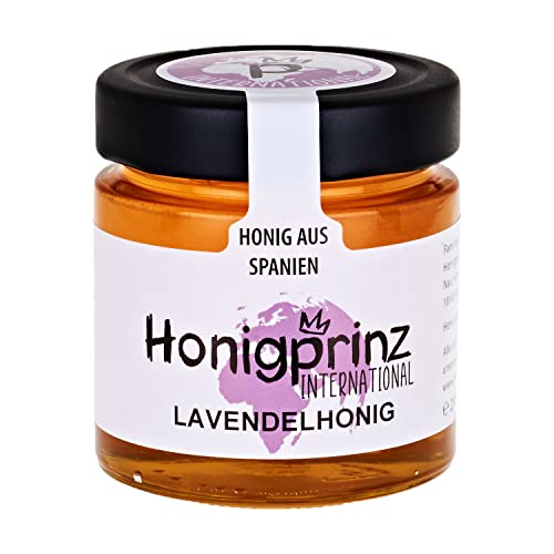 Honig Lavendelhonig aus Spanien [1 x 250 Gramm] flüssiger Honig ursprünglicher und natürlicher Honiggenuss, Honigprinz Familien - Imkerei