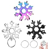 3 Pack 18 in 1 Schneeflocken Multitool Edelstahl Schneeflocke Multitool Schneeflocke Werkzeug für Reisen Im Freien, Camping Und Abenteuer
