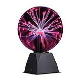 DELIPOP 6 Zoll Magische Plasmakugel, Globe Sphere Light Berührungs- und Schallempfindliche Plasma Ball Elektrostatische Kugel, 220V, Rotlicht