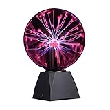 DELIPOP 6 Zoll Magische Plasmakugel, Globe Sphere Light Berührungs- und Schallempfindliche Plasma Ball Elektrostatische Kugel, 220V, Rotlicht