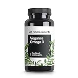 Omega 3 vegan aus Algenöl - 90 Kapseln - Hochdosiert mit hochwertigem EPA und DHA (in Triglycerid-Form) - für Veganer, Laborgeprüft, nachhaltig und vor Natur aus schadstoffarm