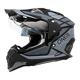 O'NEAL | Motorradhelm | Enduro Motorrad | Ventilationsöffnungen für maximalen Luftstrom & Kühlung, integrierte Sonnenblende | Sierra Helmet R V.24 | Erwachsene | Schwarz Grau | Größe L