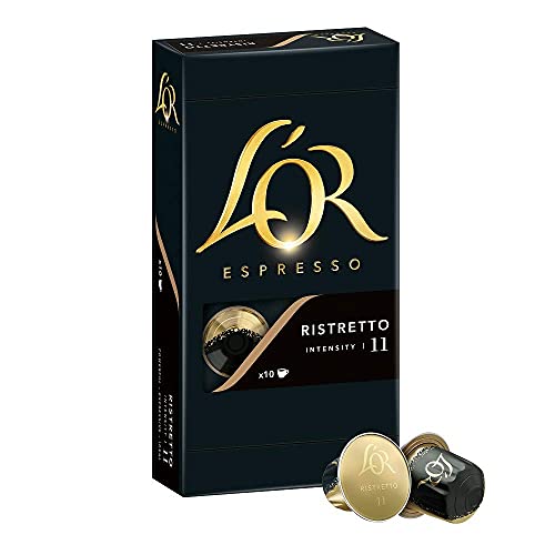 L'OR Kaffeekapseln Espresso Ristretto, 100 Nespresso®* kompatible Kapseln, 10er Pack, 10 x 10 Getränke