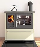 EEK A+ Küchenofen Holzherd Plamen 850 Creme, rechte Version - 8 kW Dauerbrandherd