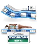 AM Qualitätsmatratzen Premium Taschenfederkernmatratze 140x220cm H3 24cm - Made in Germany & Oeko TEX Siegel - 7 Zonen Federkernmatratze 140x220 mit Lyocell Bezug - Orthopädische Matratze 140x220 H3