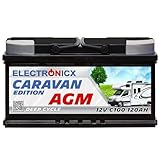 AGM Batterie 120Ah 12V Solarbatterie, Ideal für Wohnwagen, Mover, Wohnmobil & Camping - Batterie 12V 120Ah Solaranlagen, Boot & Rangierhilfe, Batterie