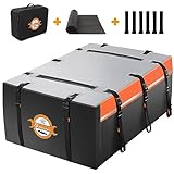 Sailnovo Auto Dachbox, Autodachtasche 20 Kubikfuß 1000D PVC Faltbare wasserdichte Dachbox mit Türhaken, Rutschfester Matte, reflektierendem Streifen, für Autos mit/ohne Dachträger