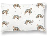 Kinderkissen Mit Kopfkissenbezug Aus Baumwolle 33x45 cm - Kopfkissen Geeignet Für 1 Bis 3 Jahre - Kinder Kuschelkissen - Weiches Kinder Kopfkissen Hypoallergen - Ideal Fürs Bett, Reisen, Schläfchen