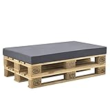 [neu.haus] Neuhaus Schaumstoff mit Bezug im Set Palettenkissenbezug 120x80x10cm Dunkelgrau ÖKO-TEX Standard In- & Outdoor Palettenkissen Sitzkissen Palettenpolster Waschbar Wasserabweisend