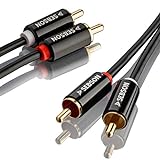 SEBSON Cinch Audio Kabel 0,5m, 2 zu 2 Cinch Stecker RCA, AUX Audio Kabel für Stereoanlagen, Verstärker, Heimkino und HiFi Anlagen