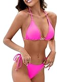 Evolyline Brazilian Bikini Damen Set Bauchweg Push Up Sexy, Klassischer Triangel String Tanga Bikini-Sets für Damen, Niedrige Taille Bademode Badeanzüg Swimsuit Bikinihose Zweiteiliger Badeanzug