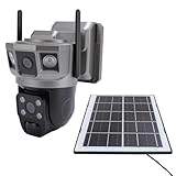 YUEHISY Solar -Überwachungskamera, 4MP HD -Farb Nachtsicht Wireless Outdoor -Kamera mit 360 ° Triple Screen -Bildgebung für die Sicherheit zu Hause