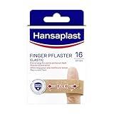 Hansaplast Elastic Fingerstrips Pflaster (16 Strips), extra lange Wundpflaster speziell für Wunden an den Fingern, flexible und atmungsaktive Fingerpflaster