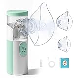 Inhalationsgerät Maschine für Erwachsene, Wiederaufladbare Tragbare Inhaliergeräte für Erwachsene und Kinder, Leise Inhalator für Kinder (Grün)