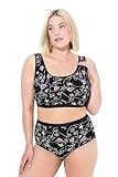 Ulla Popken Damen Bustier, Schlupfform, Ohne Bügel BH, Schwarz, 50-52 EU