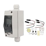 DC AC -Leistungsschalter 32A Solar PV -Trennschalter mit DIN Rail Waaterdosient Transparent Abdeckung Weitspannung für Solarpanelsystem RV Solar