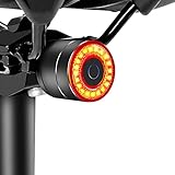 Monkey Home Smart Fahrrad Rücklicht, Auto On/Off, Bremssensorik, Auto Lichtsensor,Typ-C Aufladung, LED Fahrradlichter für Kinder und Erwachsene (EU-Patente)