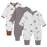 amo nenes 3er Pack Baby Strampler Neugeborene, Baby Jungen Mädchen Overall, Baby Kleidung Langärmelige, 9-12 Monate