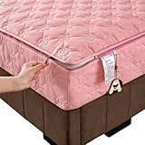 LGQLYH Matratzenüberzug mit Reißverschluss 140x200cm Anpassbare Matratzenauflage/Matratzenschoner Weiche Anti-Rutsch Waschbar Matratzenbezug Spannbetttuch überzug Topper für Matratzen(200X200+15cm,E)