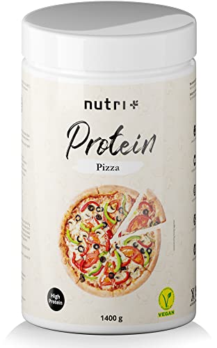 Proteinpizza Vegan - Pizzateig Backmischung mit 37g Protein pro Pizza - Proteinpizzateig aus Vollkorn-Dinkel - 1400g Pulver für 10 Pizzen - Nutri-Plus Eiweißpizza