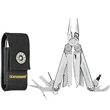 Leatherman Wave Plus Multi-Tool – Hochwertiges Multifunktionswerkzeug mit 18 praktischen Tools – Ideal für den Outdoor- und Camping-Bereich-Edelstahl