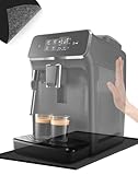 Unterlage Kaffeemaschine Silikonmatte Kaffeevollautomat Matte 48x30cm GleitMatte für De Longhi Magnifica Philips LatteGo Anti-Rustch Wasserdicht Airfryer Unterlage mit Filz und Rand, Schwarz