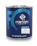 Fonteino Fliesenlack Fliesenfarbe für Wandfliesen Bodenfliesen I Küche Bad WC I Fliesen-Lack Fliesen-FarbeI Licht-Grau RAL7035 1l