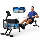 MERACH Wasserrudergerät für zuhause, Rudergerät Wasser 150kg Gewichtskapazität, Rowing Machine mit Bluetooth-Funktion, Ipad-Halterung und bequemes Sitzkissen, Vertikale Aufbewahrung