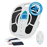 VENENWALKER Durchblutungs-Stimulator + Fernbedienung | 4 Muskelstimulations-Pads EMS | EMS Trainingsgerät fördert Durchblutung in müden Beinen, Waden & Füßen | EMS Trainer