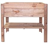 mgc24 Hochbeet - Kiefernholz Dunkelbraun rechteckig, stehender Pflanzkasten für Garten Terrasse Balkon - 80 x 37,6 x 78 cm mit Ablageboden