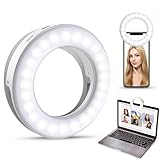 Criacr Selfie Licht, Ringlicht Handy, 40 LED Ringleuchte mit 3 Stuff Helligkeit, USB Wiederaufladbar Selfie Ring Licht, für Alle Handy/Tablet/Laptop und Fotos