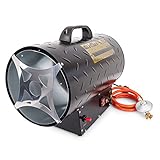 DeTec. Gasheizgebläse Heizkanone 30 kW inkl. Druckminderer + Gaschlauch DT-30G 650 m³/h