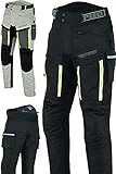 Texpeed Motorradhose Mit Protektoren Herren - Textil Wasserdicht Motorroller Motorrad Bikerin Mit Schutz Rüstung (EN 1621-1) - Sommer/Winter Schwarz - XXL