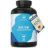 Potassium/Kalium | 2.222mg pro Tag - 400 Kapseln - Kaliumcitrat mit elementarem Kalium - 6 Monate Vorrat - Vegan & frei von Zusätzen - TRUE NATURE